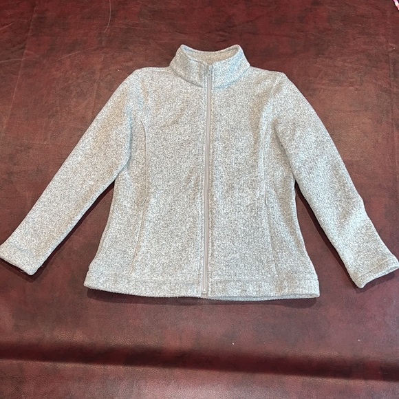 T by Talbots Gray Textured Terry Fleece Zip Up Jacket - Size P (Small) - Picture 6 of 12